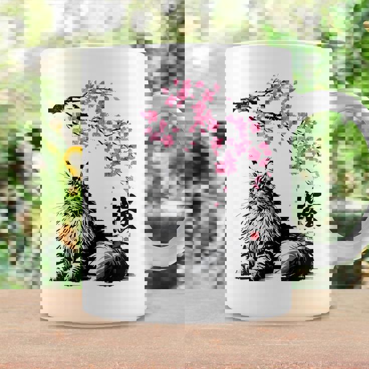 日本美術 メインクーン 猫 桜 桜 コーヒーマグ ギフトのアイデア