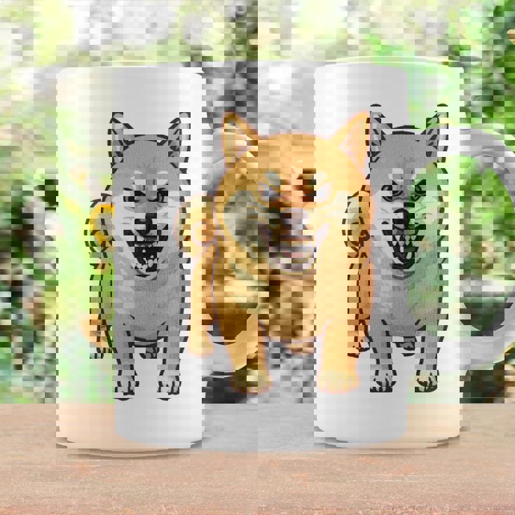 柴犬 犬 ムキッ ムキ顔 水彩 我慢の限界 怒る犬 イラスト おもしろ 長袖tシャツ コーヒーマグ ギフトのアイデア