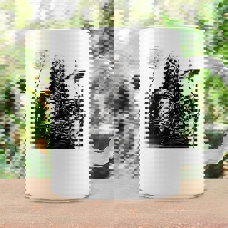 犬がドラムを叩く 長袖tシャツ コーヒーマグ ギフトのアイデア