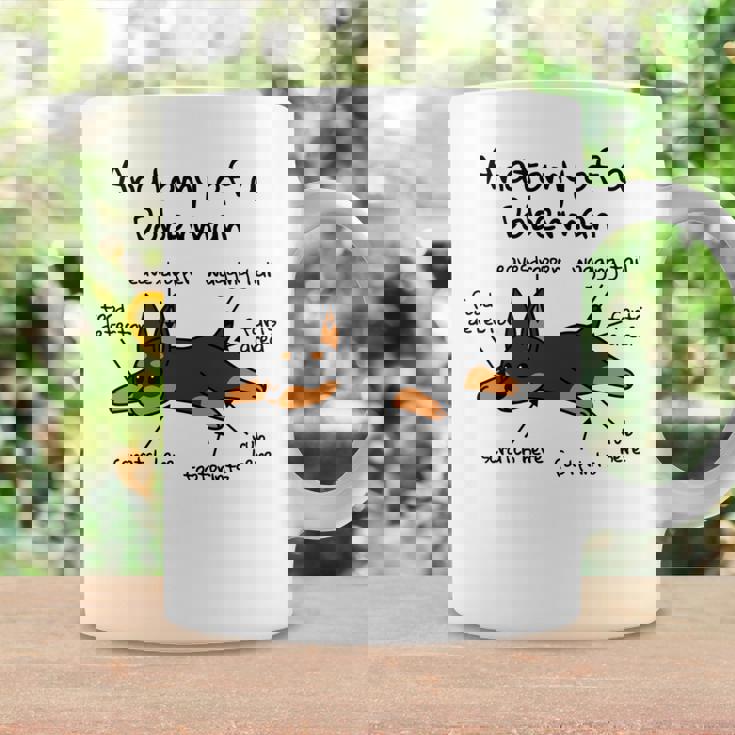 犬の解剖学ドーベルマン犬 長袖tシャツ コーヒーマグ ギフトのアイデア