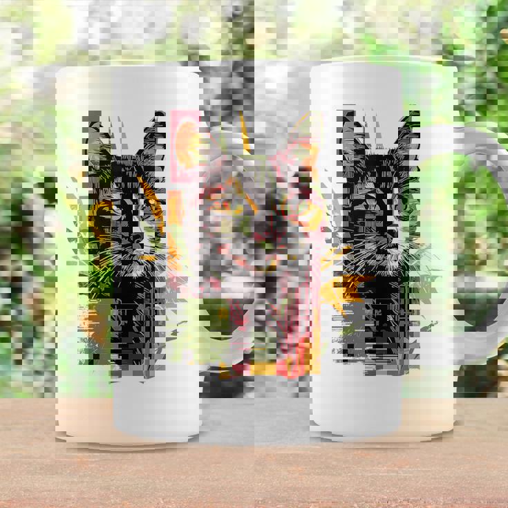 猫 抽象的 かわいい アート ポートレート 動物 恋人 グラフィック 猫 コーヒーマグ ギフトのアイデア