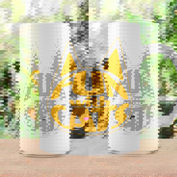 猫と一緒に楽しい！ バックプリント かわいい ねこ好き おもしろ コーヒーマグ ギフトのアイデア