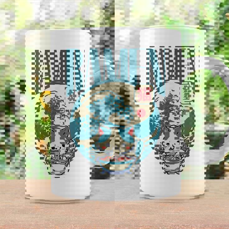 猫食べるラーメン キッズ&大人、日本の神奈川波ラーメン コーヒーマグ ギフトのアイデア