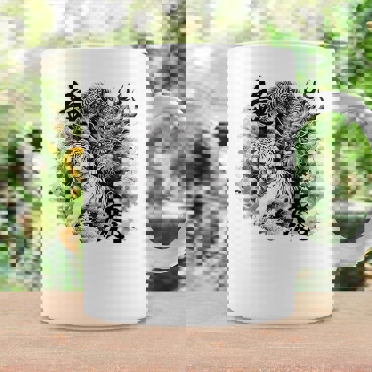 竜虎 墨絵 バックプリント コーヒーマグ ギフトのアイデア