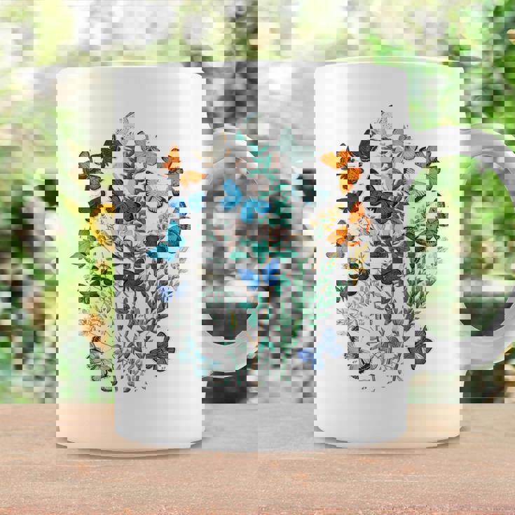 花 蝶々 かわいい フラワー 蝶 アート メンズ レディース 服 母 女性用 おしゃれ コーヒーマグ ギフトのアイデア