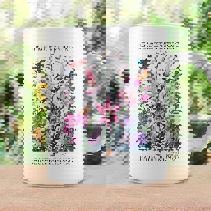 花柄 クリスチャン ティー 聖書 詩 伝道の書 3 コーヒーマグ ギフトのアイデア