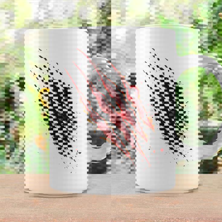 血まみれのシャツ ハロウィン ゾンビ 爪 マーク 血のはね コーヒーマグ ギフトのアイデア