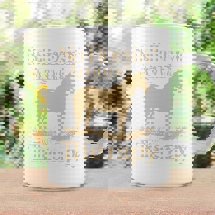 面白い 治療的 乗馬 馬 補助療法 ヒーリング 長袖tシャツ コーヒーマグ ギフトのアイデア