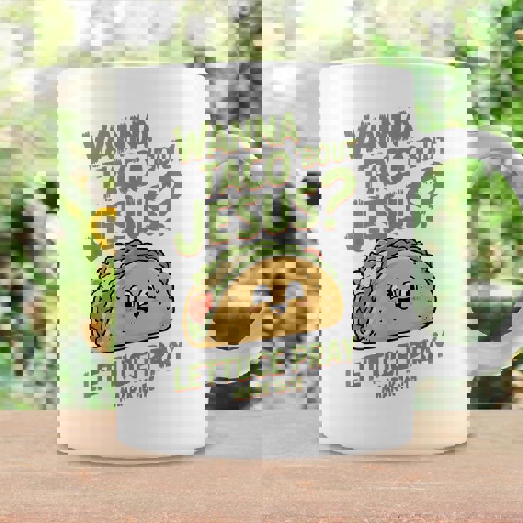 面白いクリスチャンタコス、Wanna Taco 'Bout Jesus コーヒーマグ ギフトのアイデア