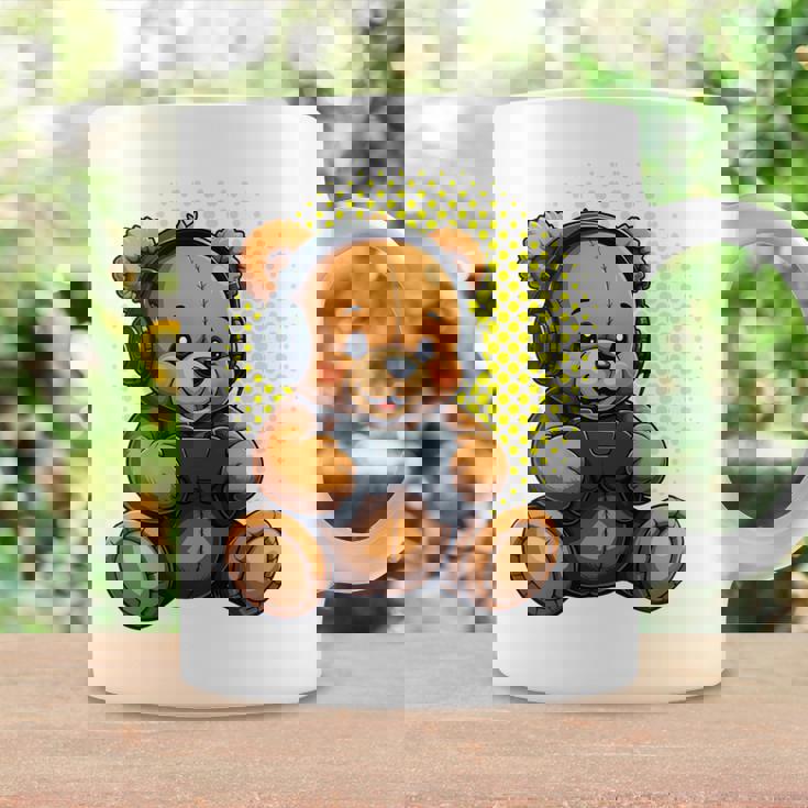 面白いゲームテディホールディングビデオゲームコントローラー。 長袖tシャツ コーヒーマグ ギフトのアイデア