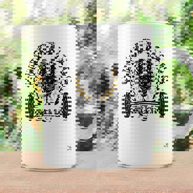 面白いチキンレッグバーベルワークアウトジム。 コーヒーマグ ギフトのアイデア