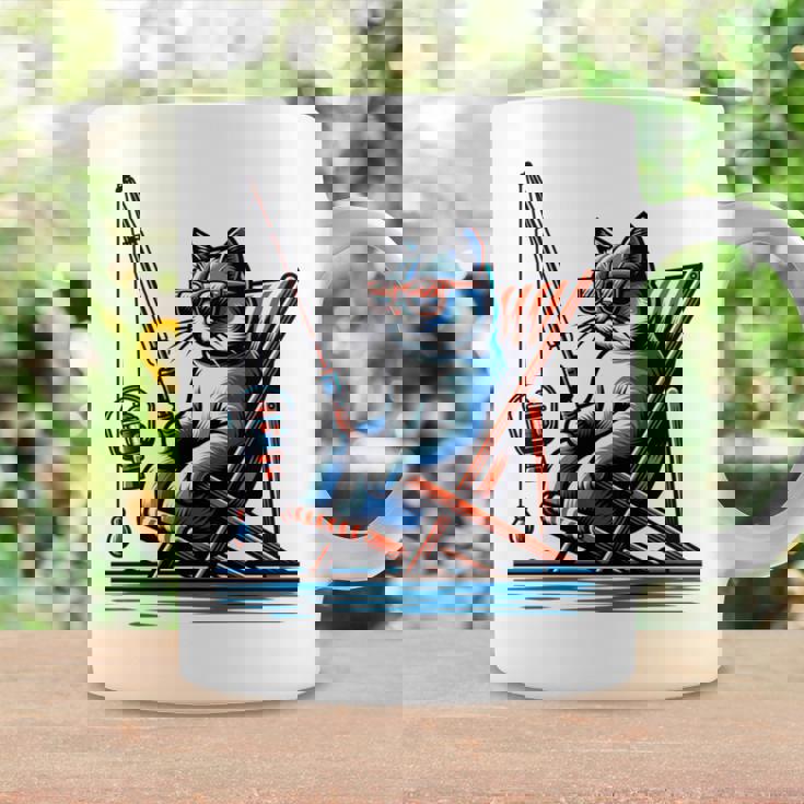 面白い釣り猫ロッドとリール Lets Go 釣り 猫釣り 長袖tシャツ コーヒーマグ ギフトのアイデア