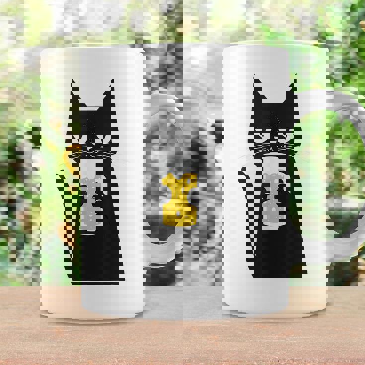 面白い黒猫はビールが大好きおもしろいビール好き コーヒーマグ ギフトのアイデア