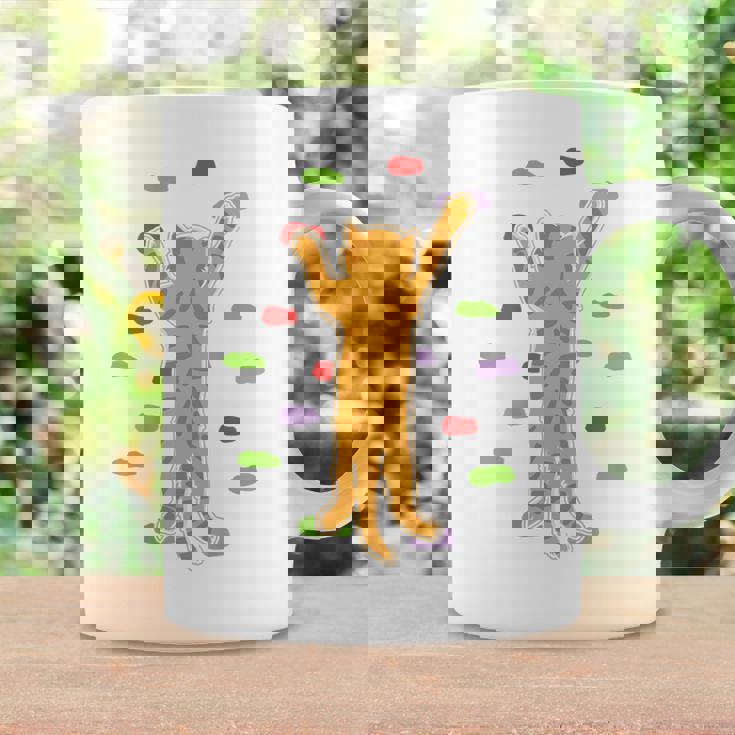 面白くてかわいいボルダーロッククライミングキャット背中にプリント コーヒーマグ ギフトのアイデア