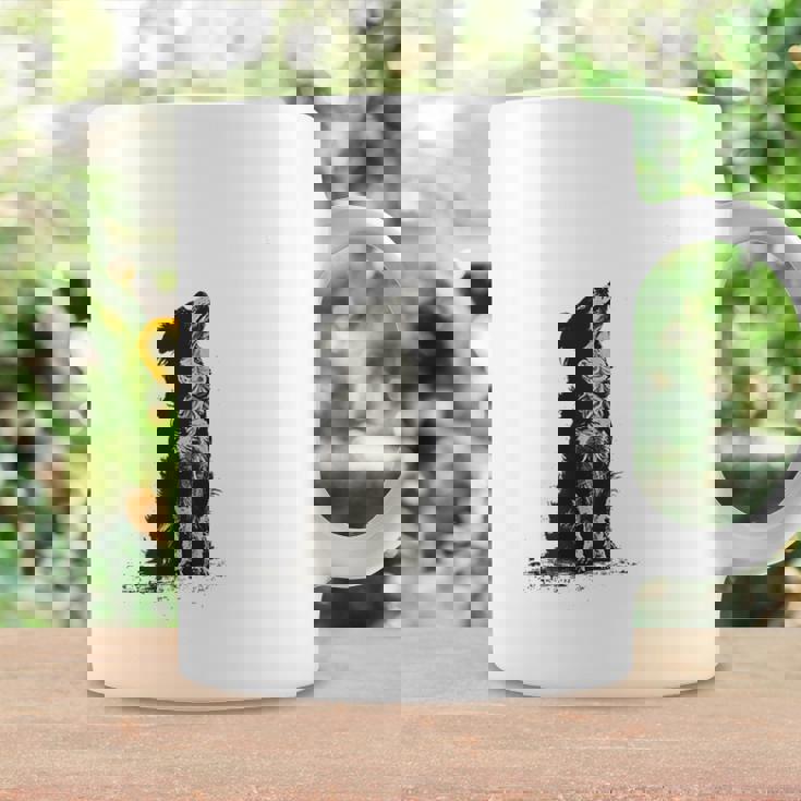 飼い主を見ているボーダーコリー 農場の犬 コーヒーマグ ギフトのアイデア