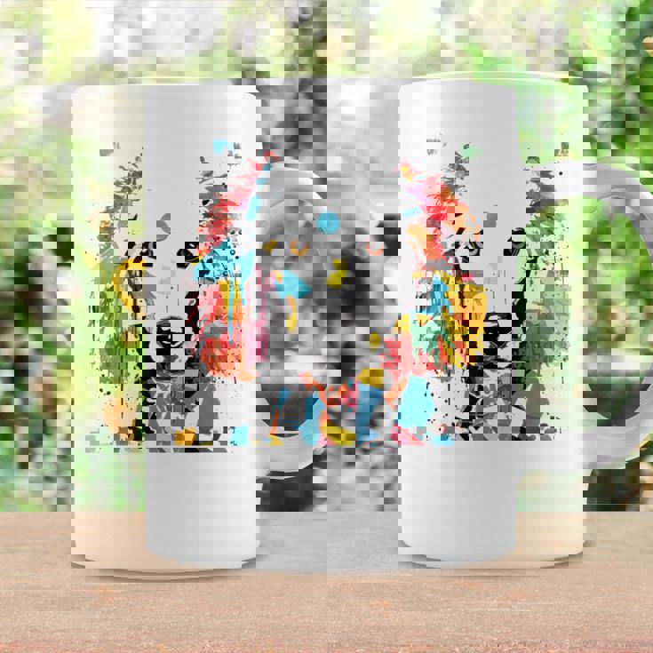 鮮やかな犬のアート スプラッシュカラー 抽象画 コーヒーマグ ギフトのアイデア