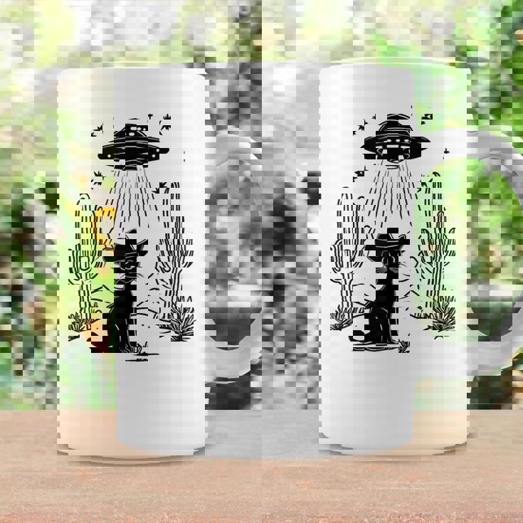 黒猫 カウボーイハット ウェスタン Ufo エイリアン 面白い かわいい コーヒーマグ ギフトのアイデア