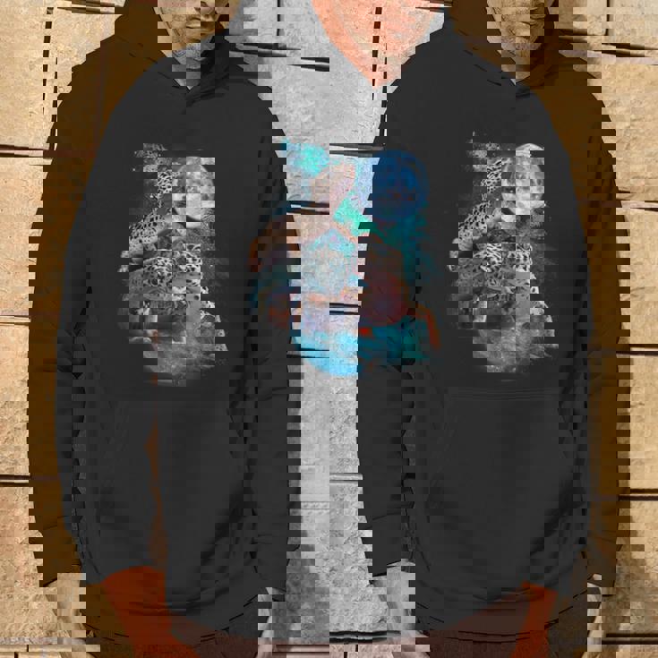 3ムーンヤモリ面白い爬虫類ヒョウトカゲヤモリアートノベルティ パーカー ライフスタイル