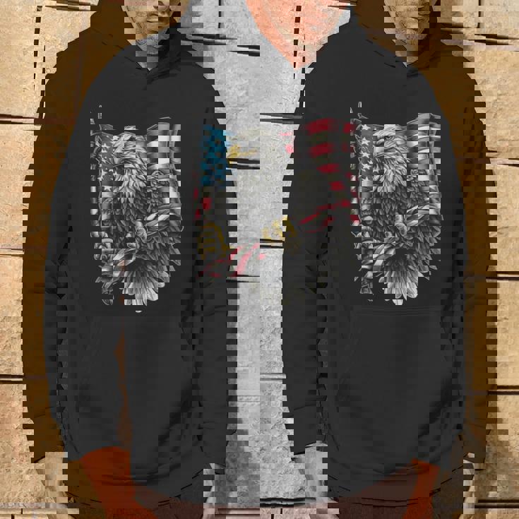 7 月 4 日アメリカ国旗白頭鷲グラフィック アート デザイン パーカー ライフスタイル