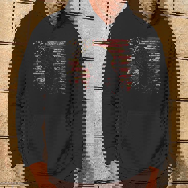 7月4日 アメリカ国旗 愛国心が強いラブラドールレトリバー犬 パーカー ライフスタイル