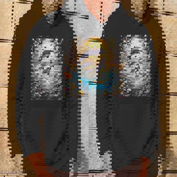 90年代イルカ、アロハ ハワイアン イルカ、カラフルなビーチ パーカー ライフスタイル