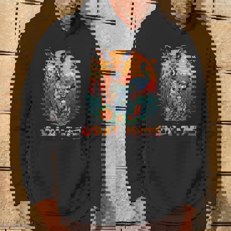 Australia G'day Mate And Aussie Animals Kangaroo Koala Emu パーカー ライフスタイル