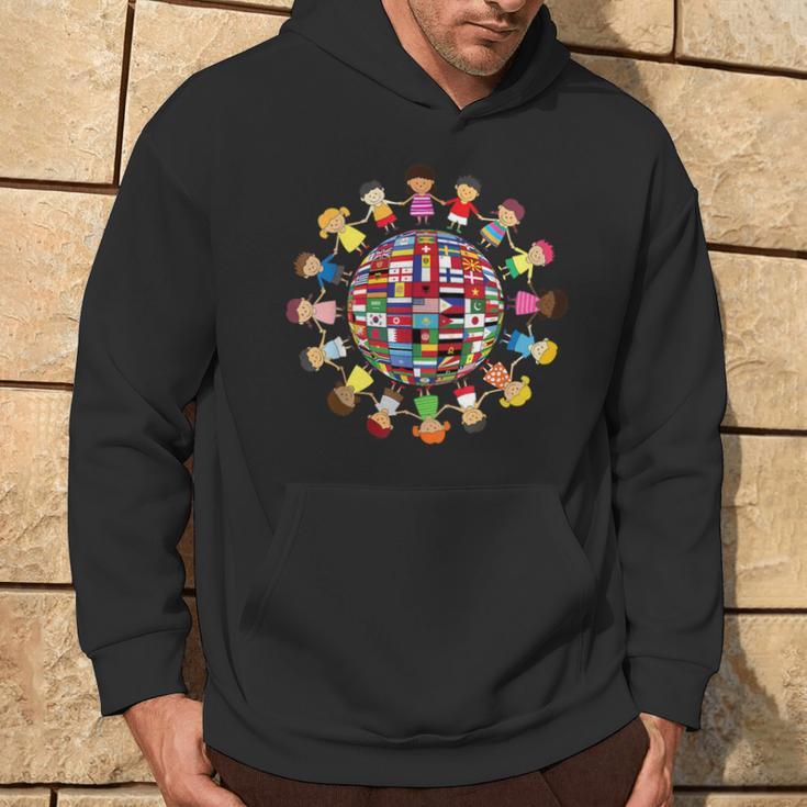 Banderas Del Mundo Cultural Diversidad Niños Alrededor Del Mundo Sudadera Estilo de vida