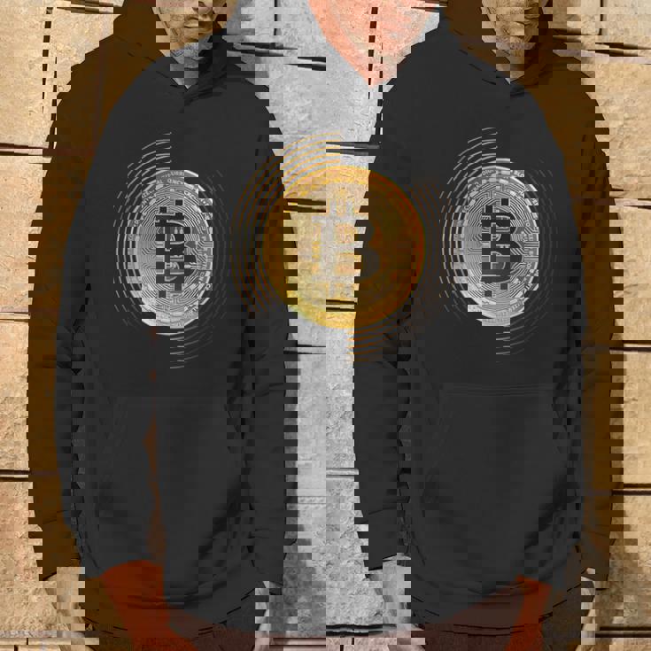 Bitcoin To The Moon And Back、ビットコイン暗号通貨グラフィック パーカー ライフスタイル