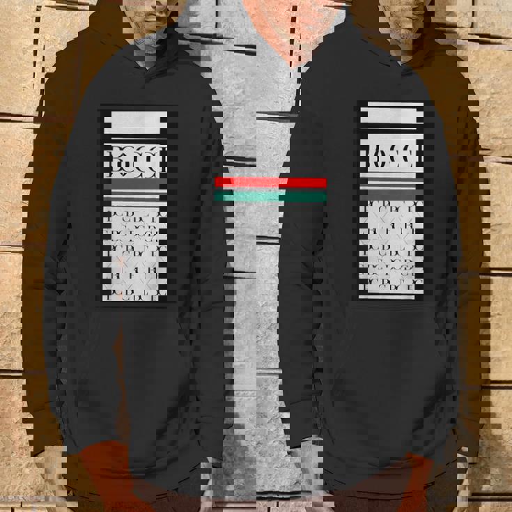 Bocci ぼっち ロゴ 総柄 緑 赤 イタリア国旗風【変なデザイン屋さん】陰キャ オタク ブランド パロディ 面白 パーカー ライフスタイル