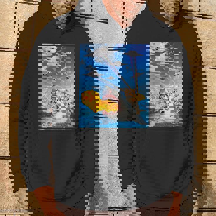 Cat Riding Fire Breathehark レインボー レーザー タコス パーカー ライフスタイル