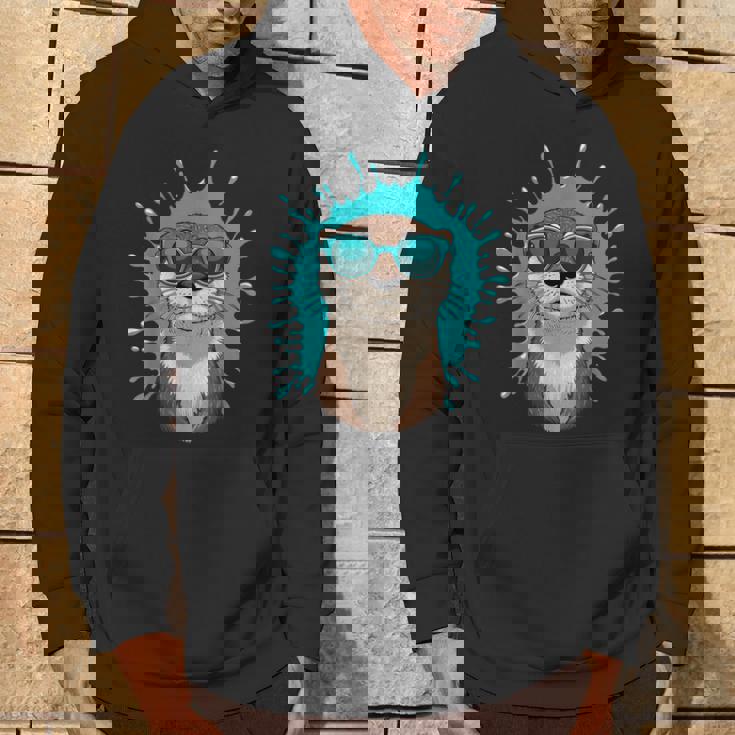 Chill Otteribes 面白いカワウソサングラスデザイン パーカー ライフスタイル