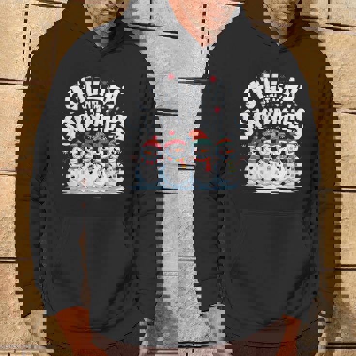 Chilling With Mynowmies 冬の雪だるまファミリーデザイン パーカー ライフスタイル