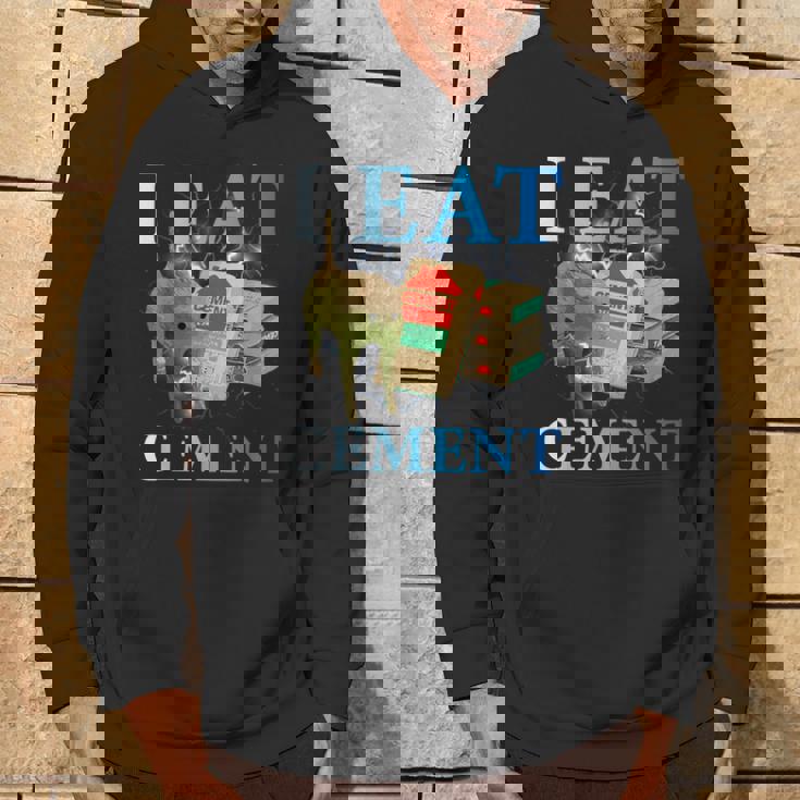 Cool I Eat セメント、建設猫、面白いユーモア、猫のミーム パーカー ライフスタイル