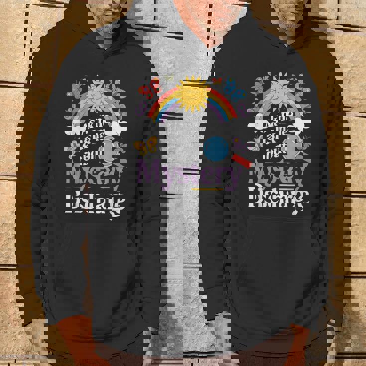 Ask Me About My Mystery Discharge アダルトユーモアジョーク パーカー ライフスタイル