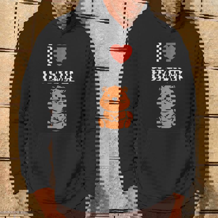 Baby Beavers Minimalist Cute I Love Beaver パーカー ライフスタイル