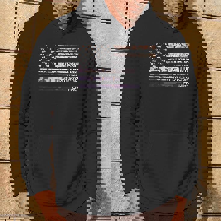 Husband Daddy Protector Hero American Flag Cool Dad パーカー ライフスタイル