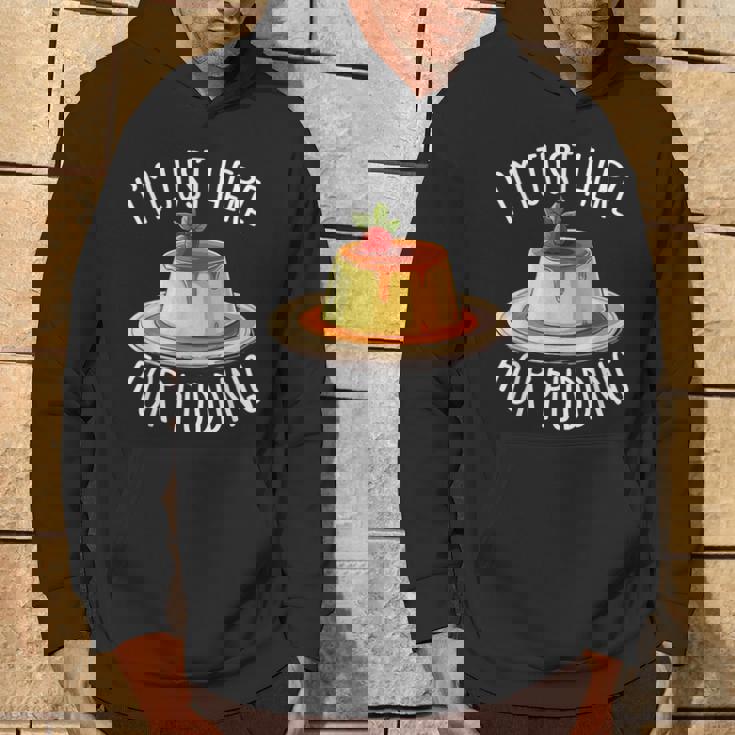 Just Here For Pudding デザイン メンズ レディース デザートプリン パーカー ライフスタイル