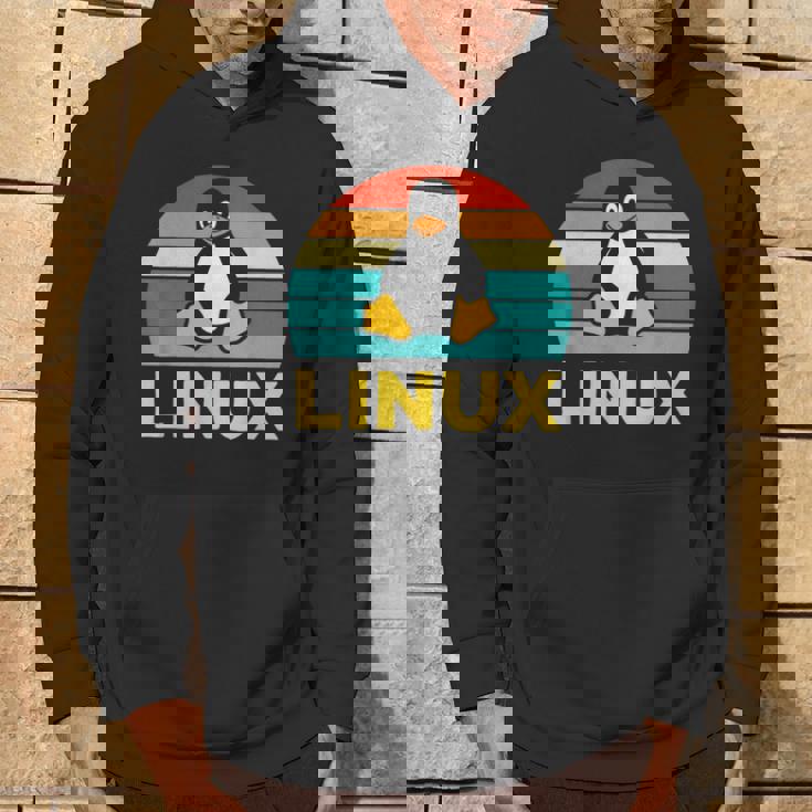 Linux レトロ ヴィンテージ ペンギン オタク ペンギン オペレーティング システム オタク パーカー ライフスタイル