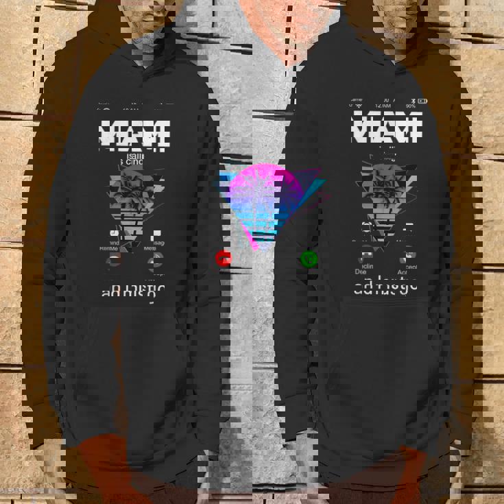 Miami Is Calling & I Must Go Illustration Graphic s パーカー ライフスタイル