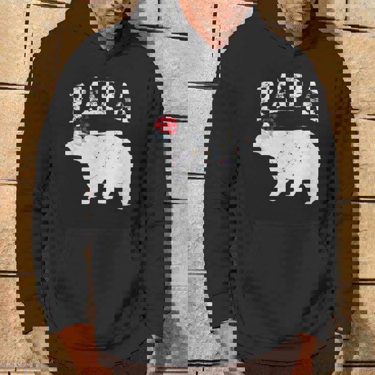 Papa Bear Xmas Buffalo Plaid Lights Matching Family Pajama パーカー ライフスタイル