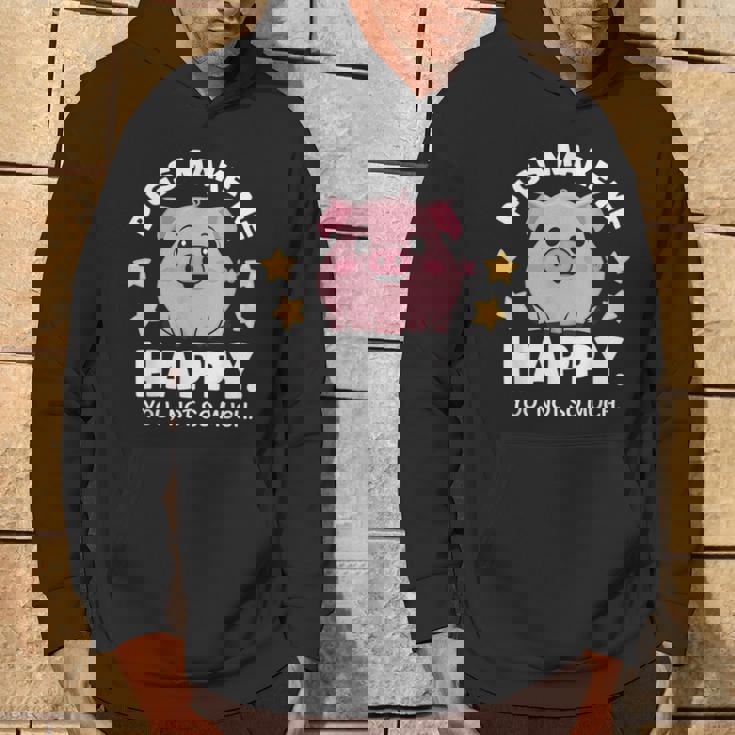 Pigs Make You Happymile かわいい 子豚 恋人 おもしろ豚 パーカー ライフスタイル