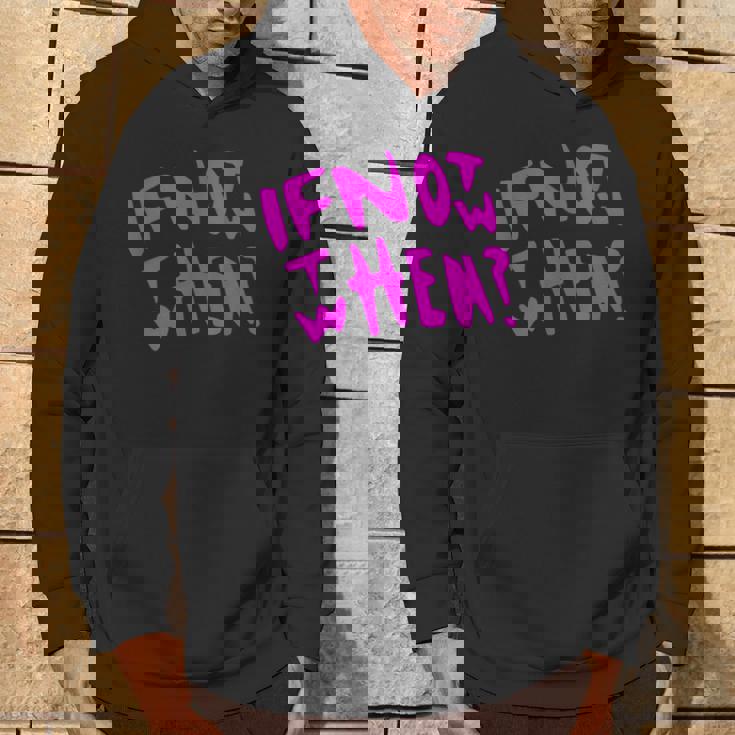 Pink If Not Now Then When Hustle ピンクカラーグラフィック パーカー ライフスタイル