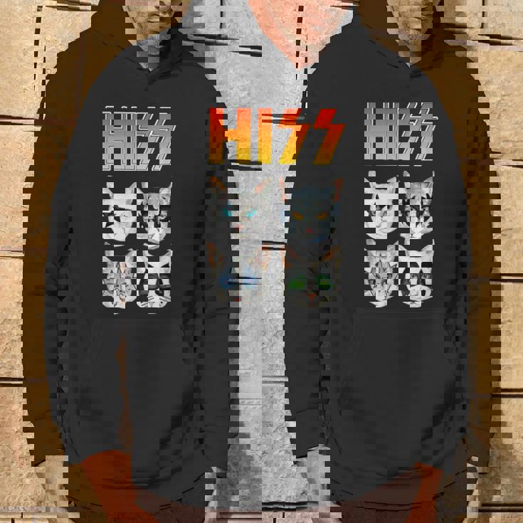 Hiss 猫 子猫 ニャー ロッカー パロディ バンド 面白い 猫好き パーカー ライフスタイル