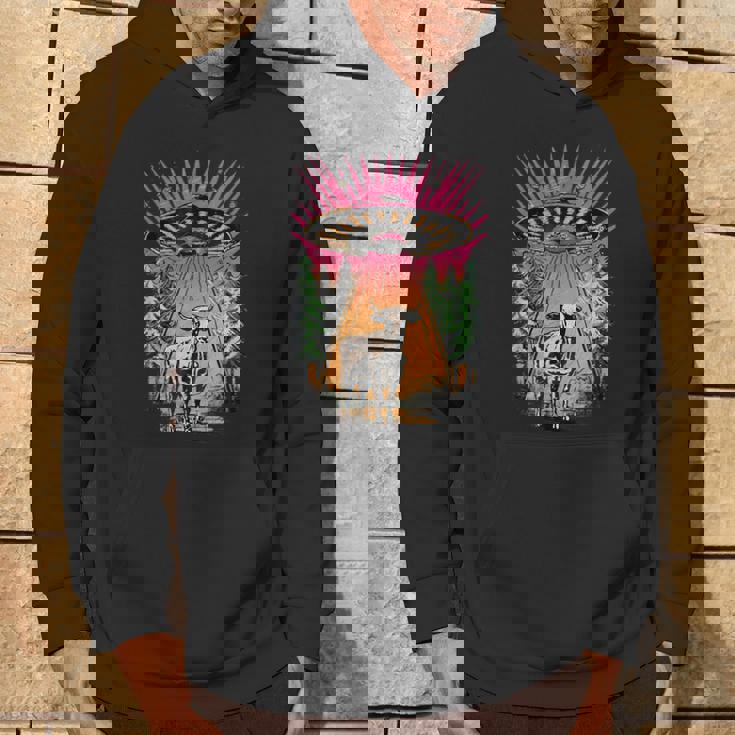 Ufo 牛 誘拐 面白い ヴィンテージ レトロ エイリアン 超常現象 パーカー ライフスタイル