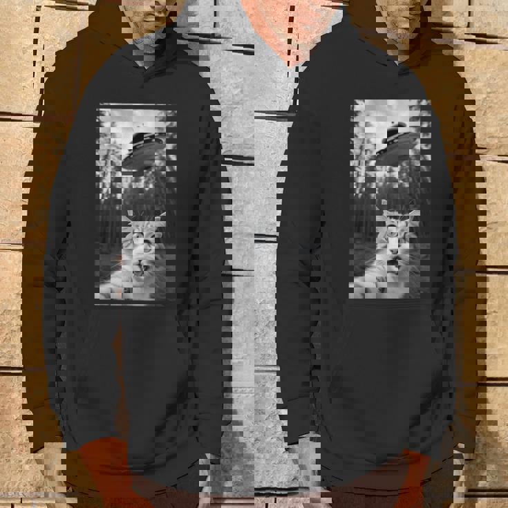 Ufoエイリアンと面白い猫の自撮り。 パーカー ライフスタイル