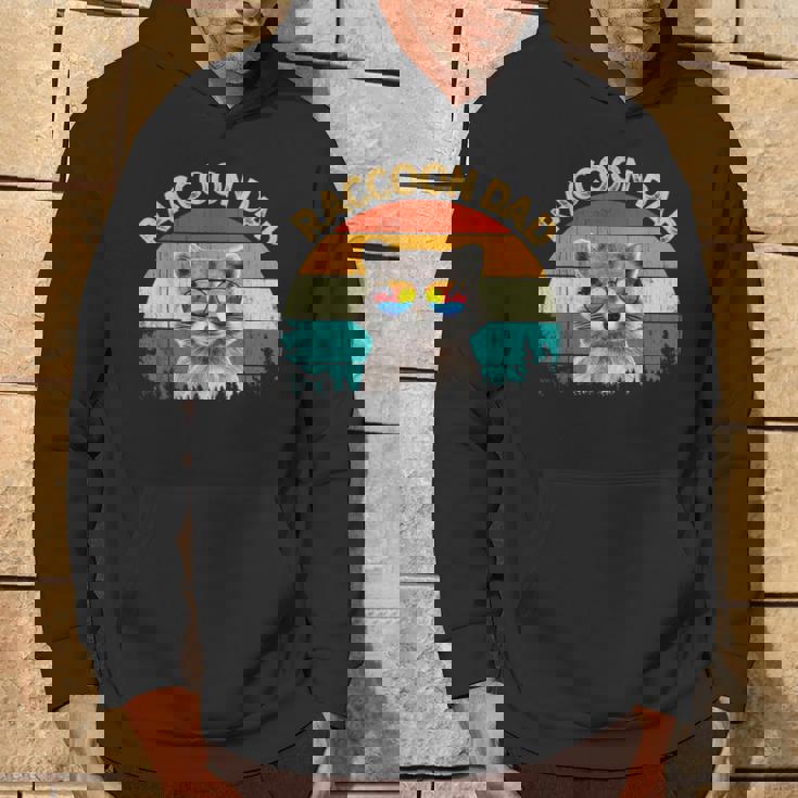 Vintage Retro Wild Animalummerunglass Common Raccoon Dad パーカー ライフスタイル