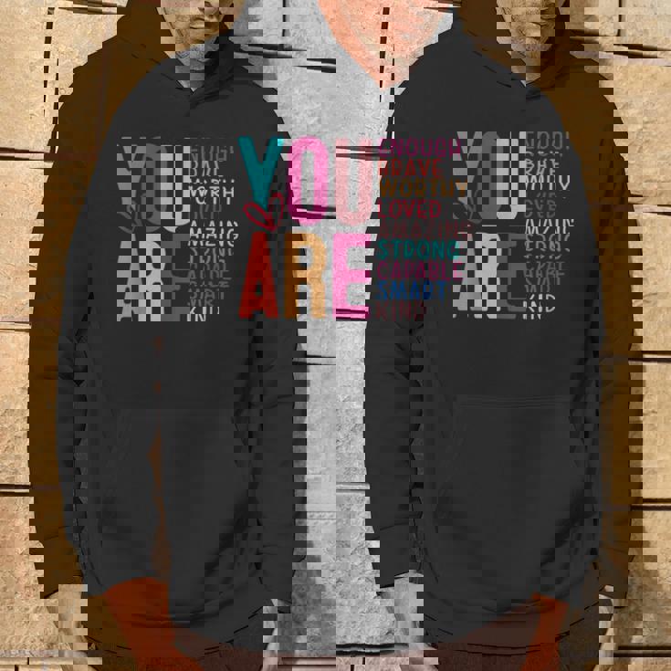 You Are Enough 感動的な引用と断言 パーカー ライフスタイル