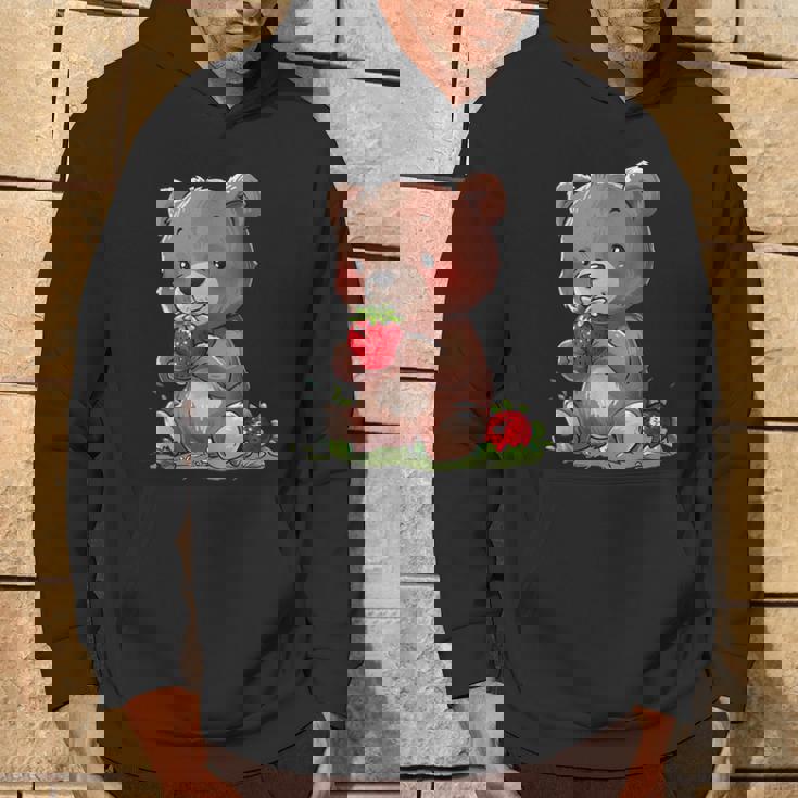 いちごくま かわいい くま 作品 描画 いちご フルーツ パーカー ライフスタイル