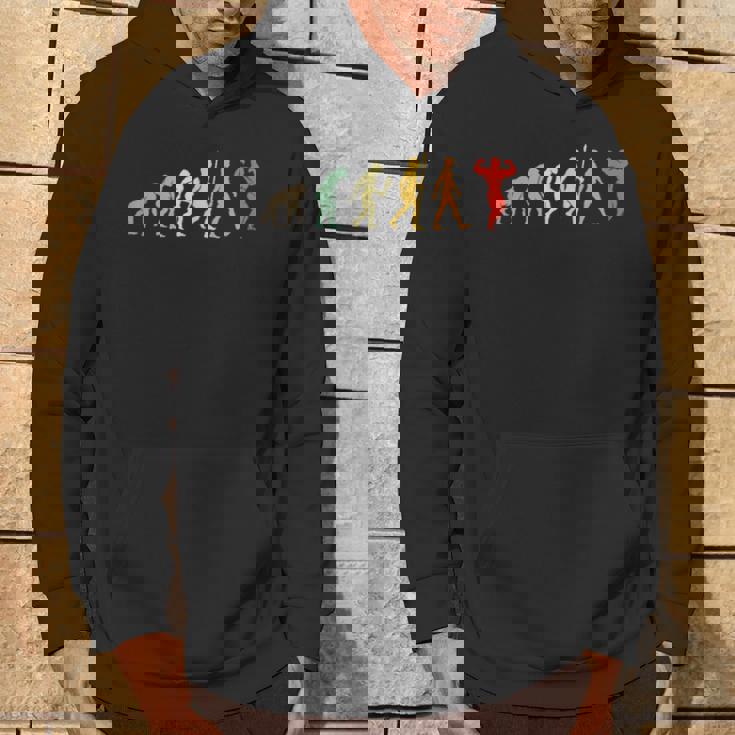 おかしいボディビル進化プレゼントヴィンテージボディビルダー パーカー ライフスタイル