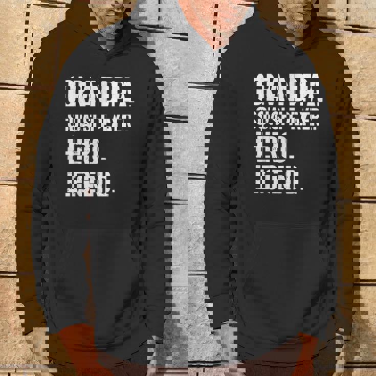 おじいちゃんスカッシュプレイヤーヒーローレジェンド-おじいちゃんスカッシュ パーカー ライフスタイル